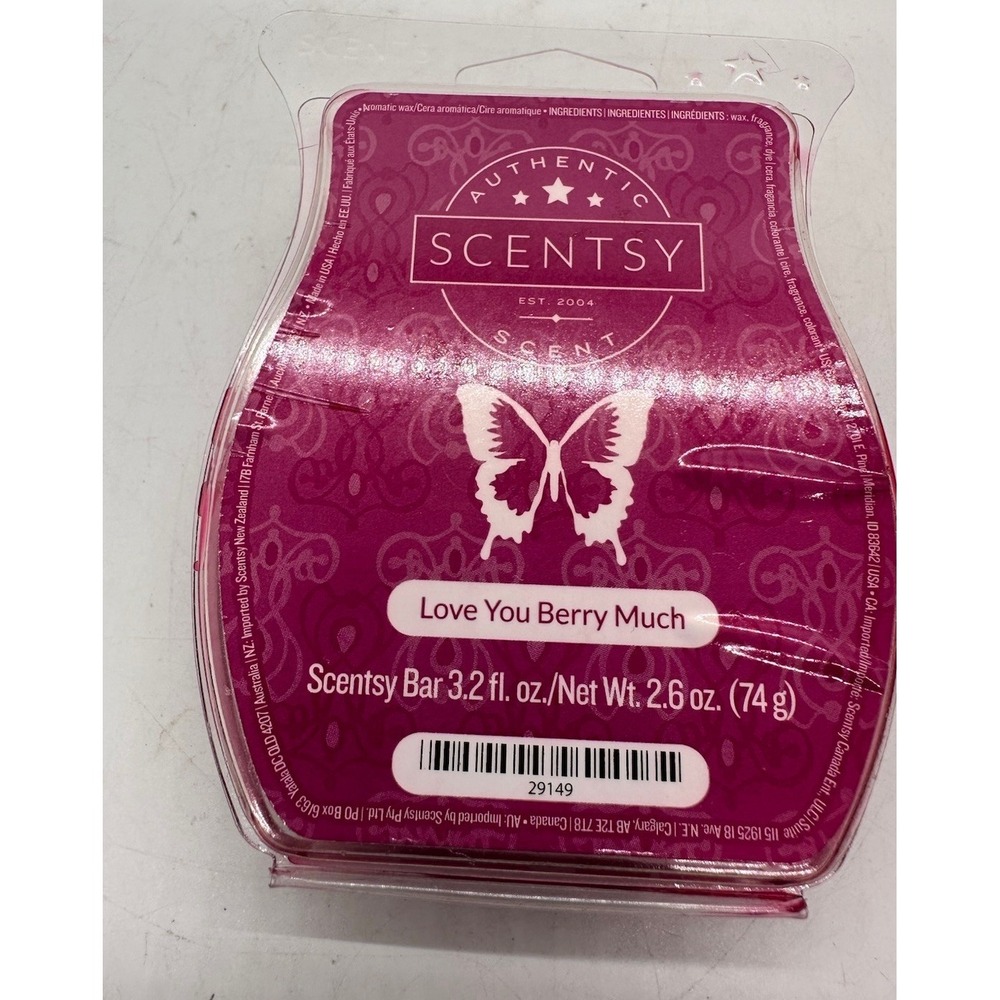 Scentsy Love You Berry Much Wax Bar 3.2 Oz Retired Scent Authentic New